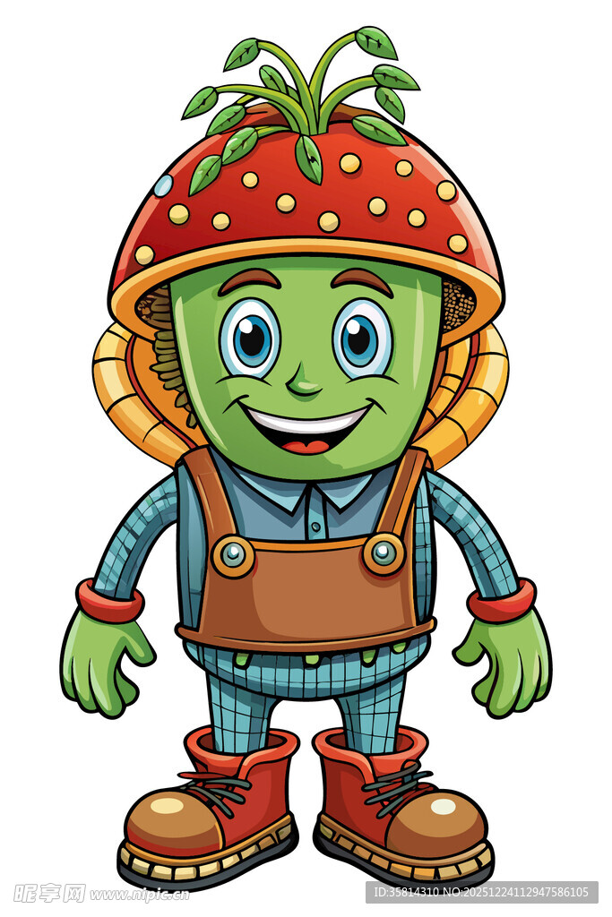 可爱草莓造型卡通小怪物