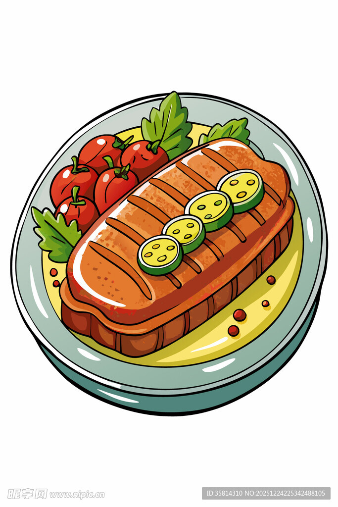 美味牛排配蔬菜