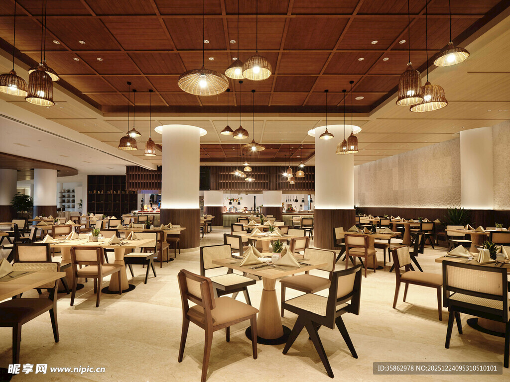 优雅大气的餐厅室内景观