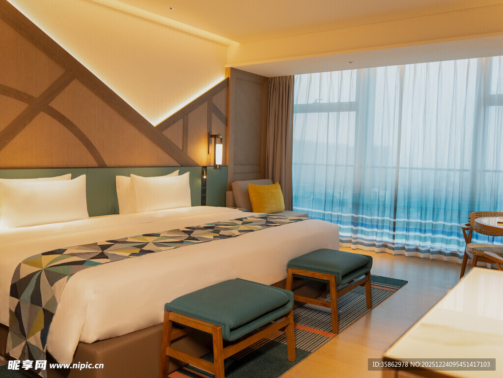 豪华双床酒店客房景观