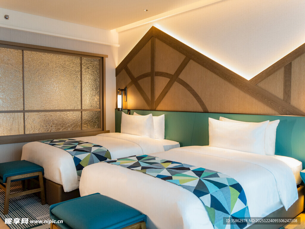 现代风格双床酒店客房