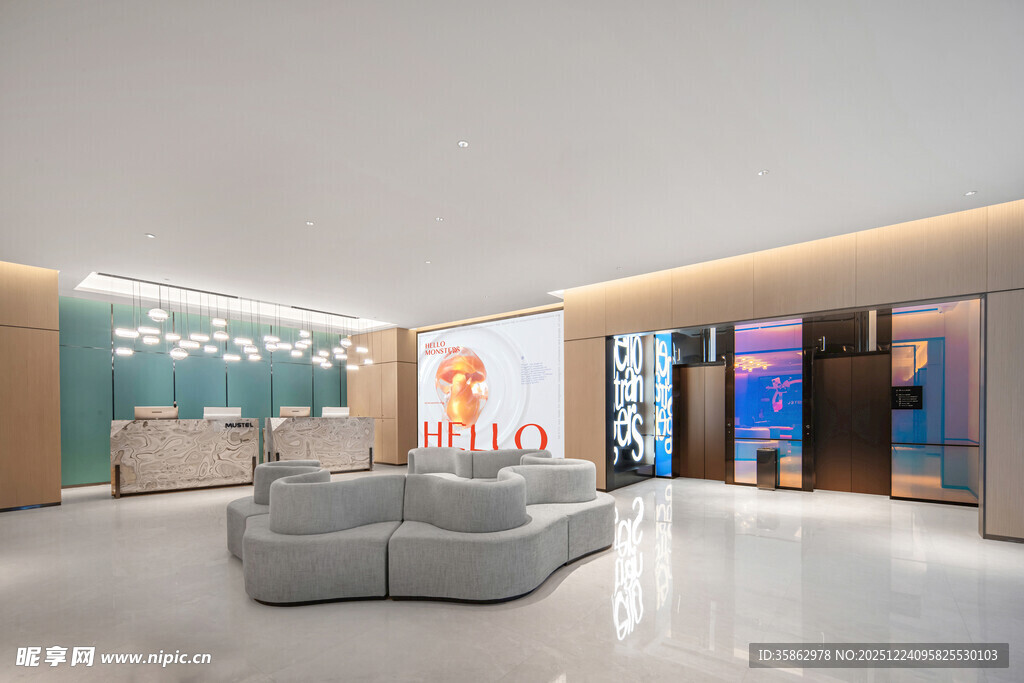 现代时尚的室内休息空间