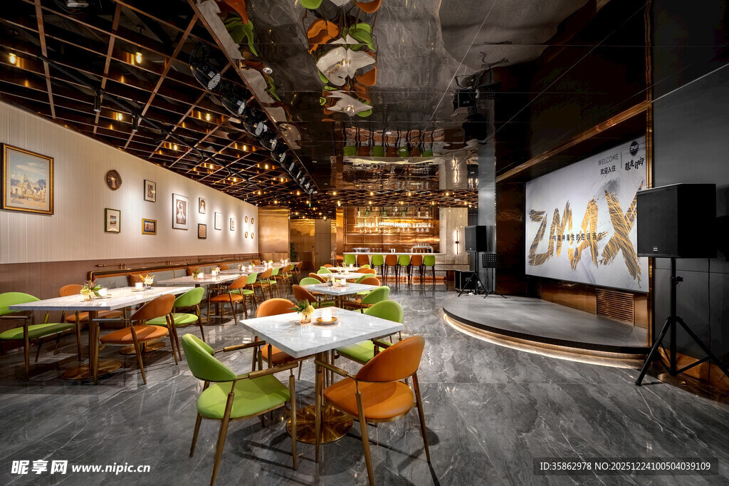 时尚工业风餐厅室内场景