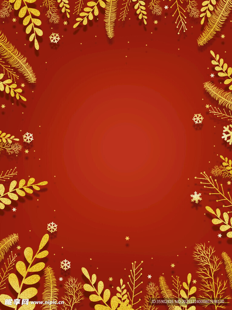 红色背景金色装饰边框图