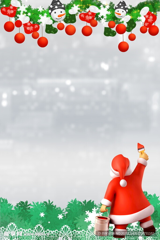 圣诞老人欢庆圣诞场景