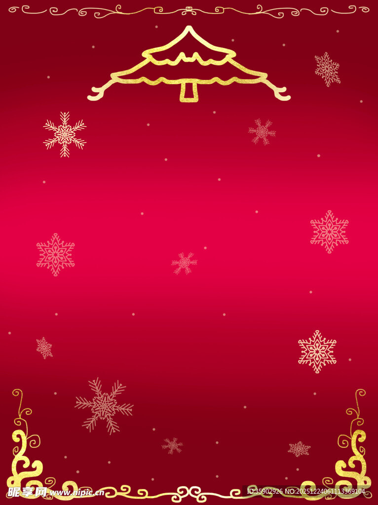 红色圣诞背景装饰图