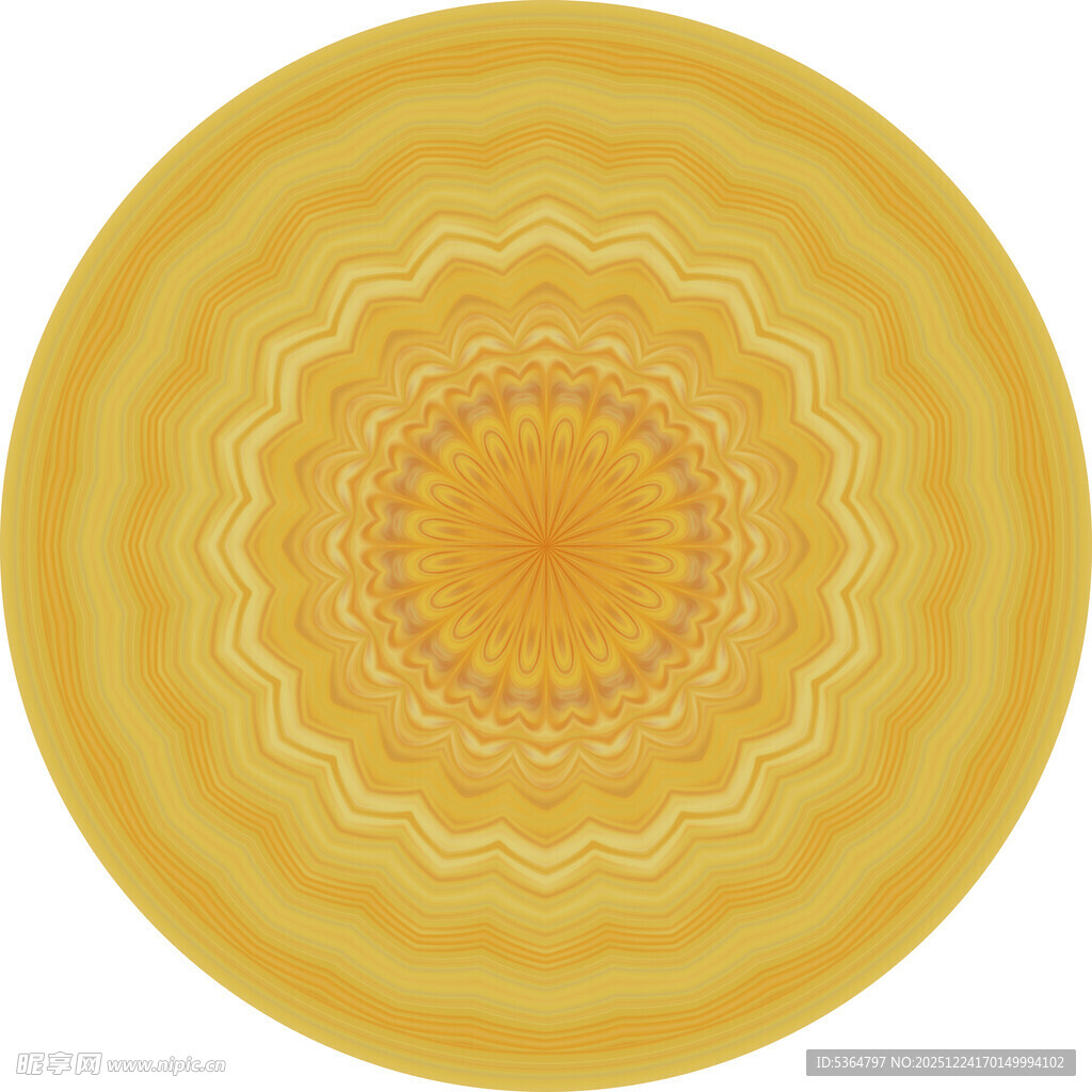 黄色圆形渐变花纹图案