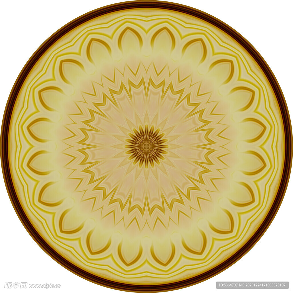 圆形金色花纹图案设计