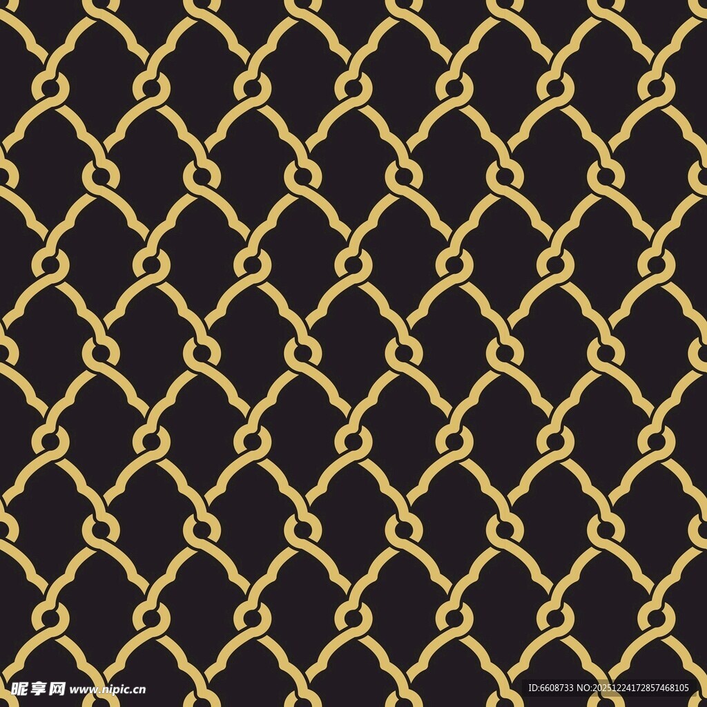 金色链条网格图案背景