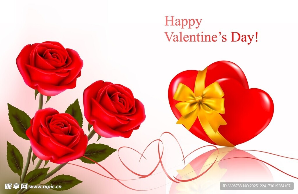 情人节玫瑰与爱心礼盒