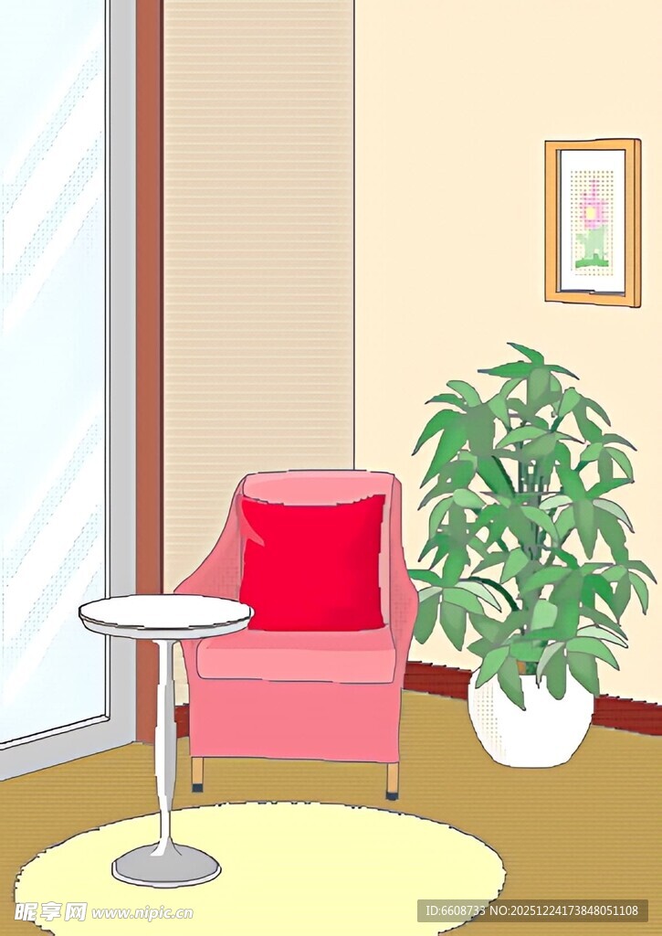 温馨室内一角的休闲摆设