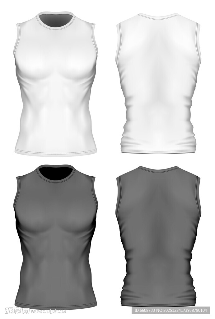 男士背心正反款式展示