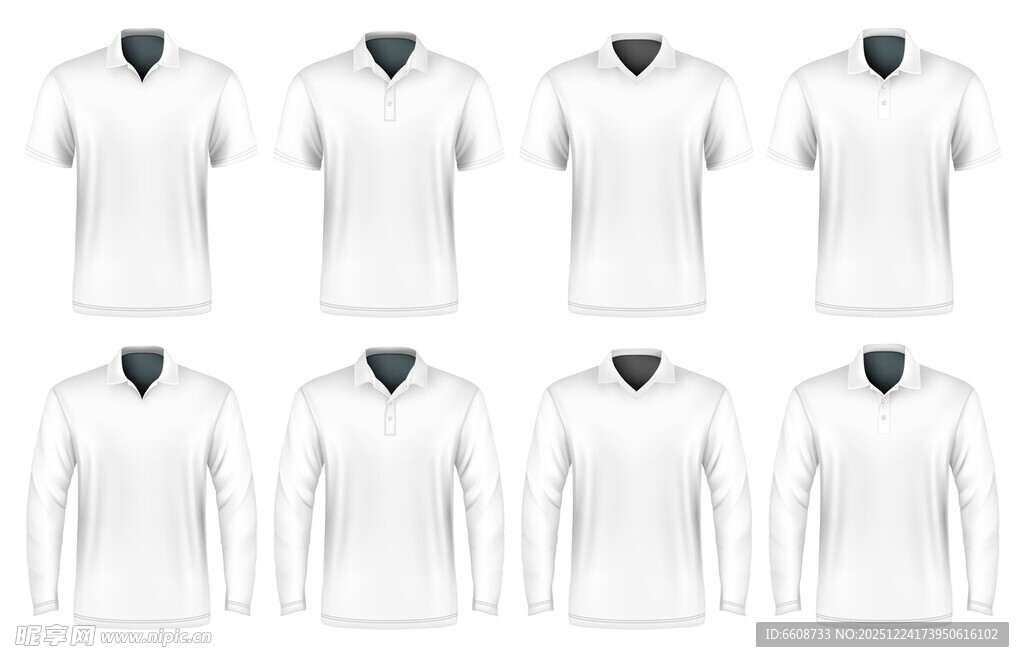 多款白色上衣展示