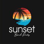 日落海滩派对标志设计