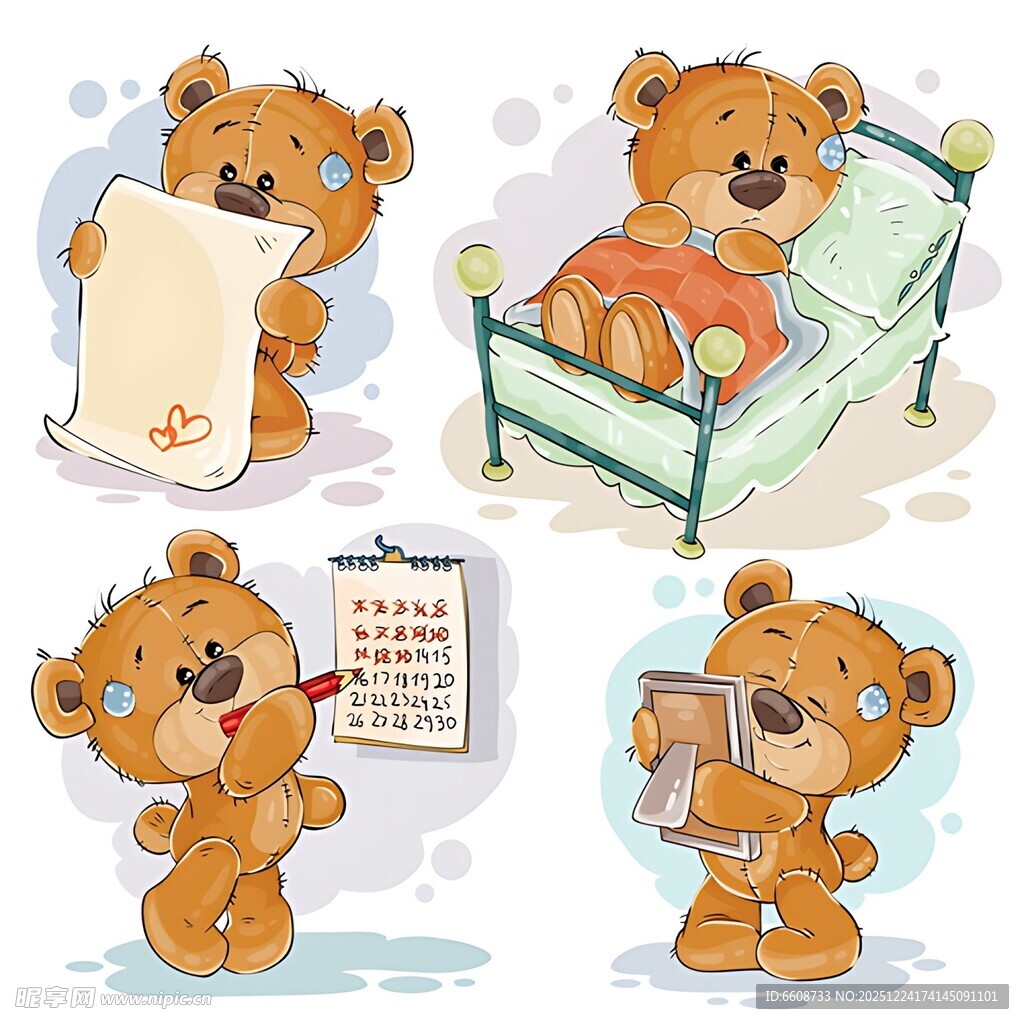 小熊的日常可爱生活场景
