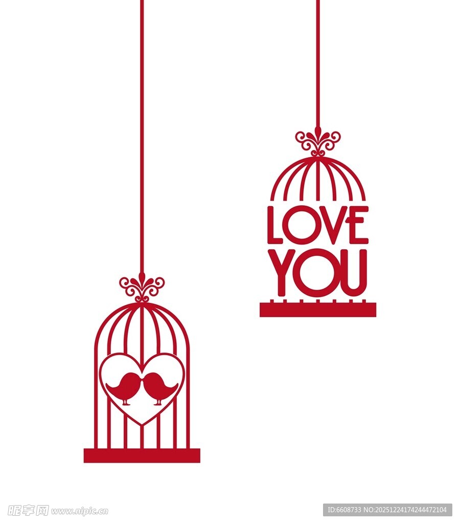 爱心鸟笼装饰