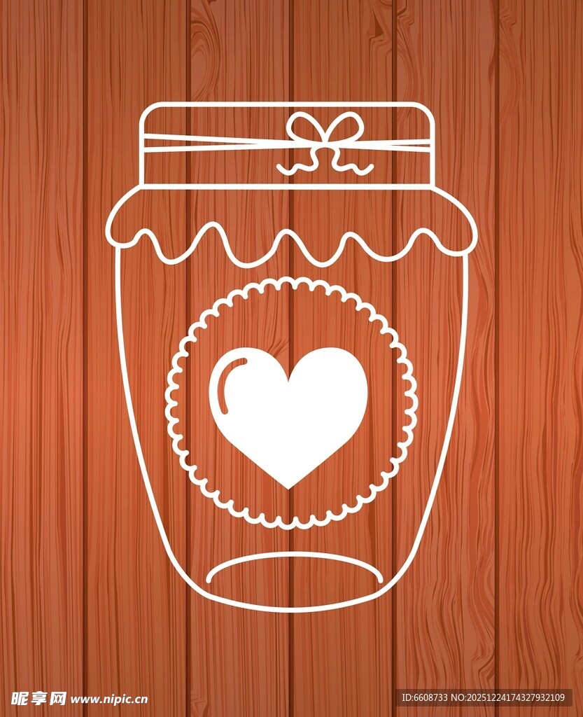 爱心装饰的简约玻璃罐