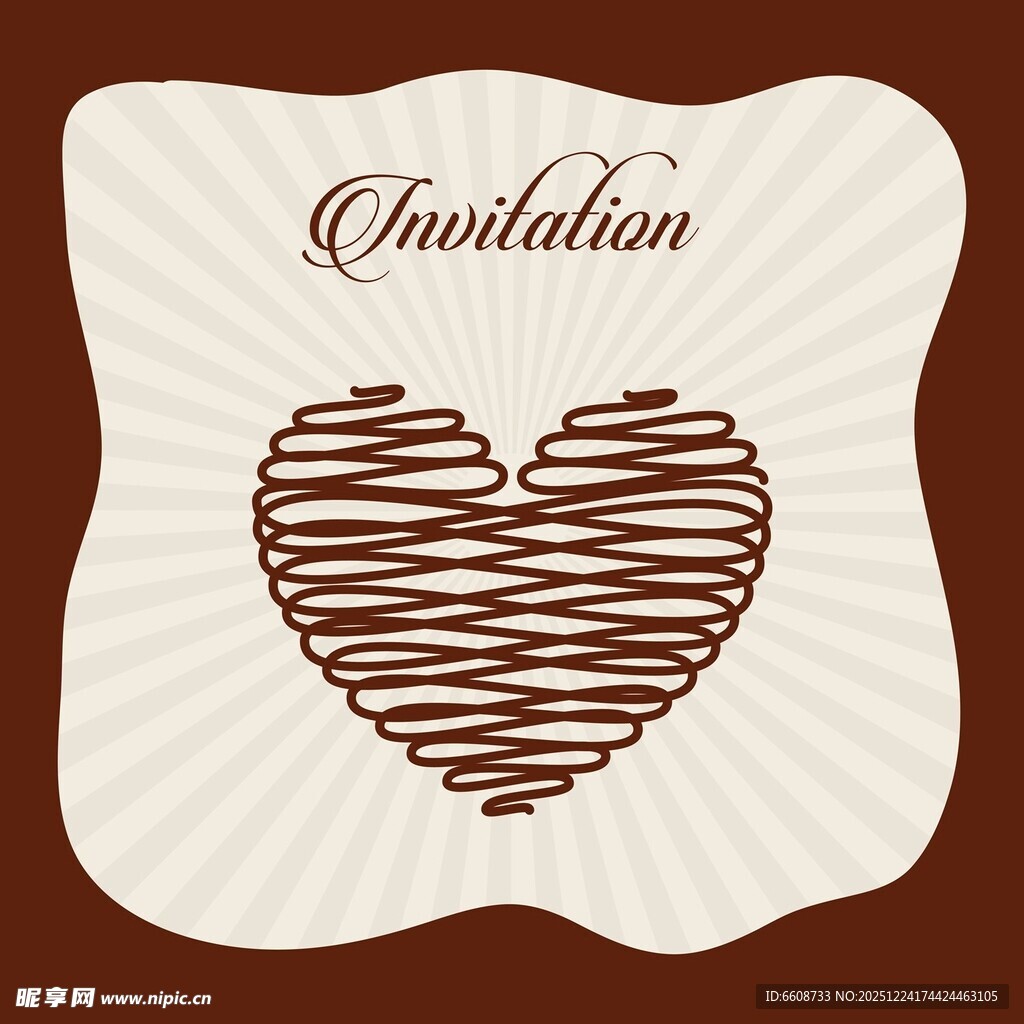 心形编织风邀请卡