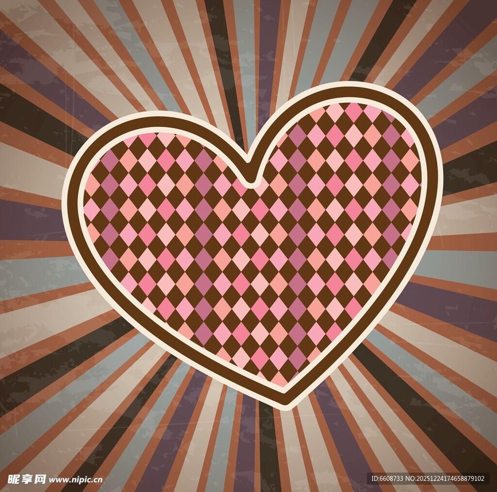 心形图案背景复古风格