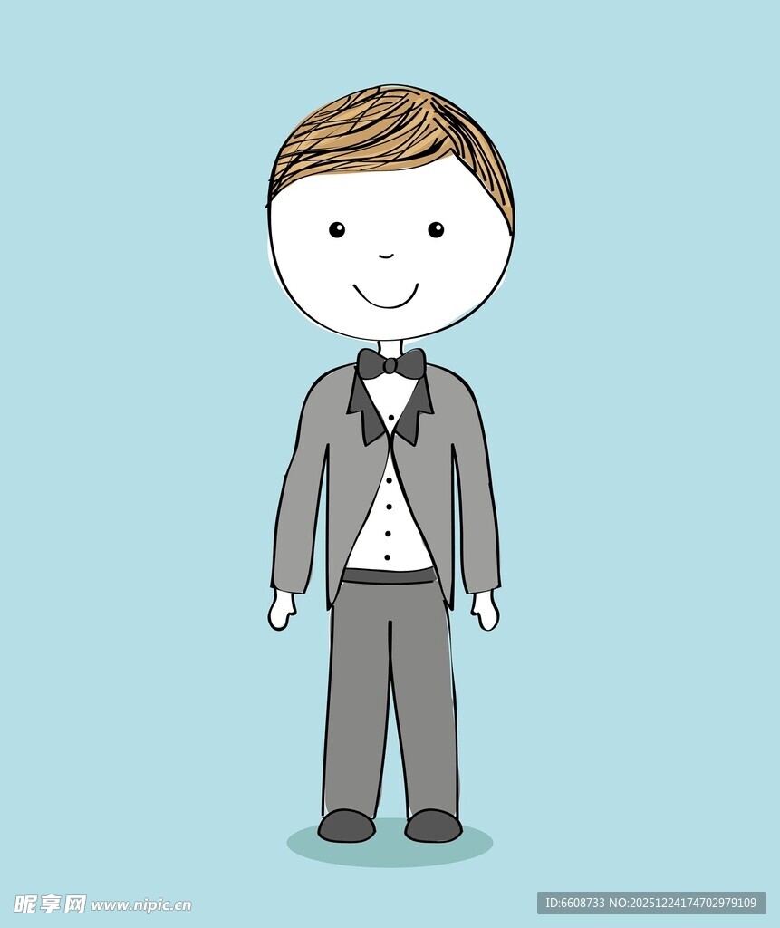 手绘新婚夫妇形象