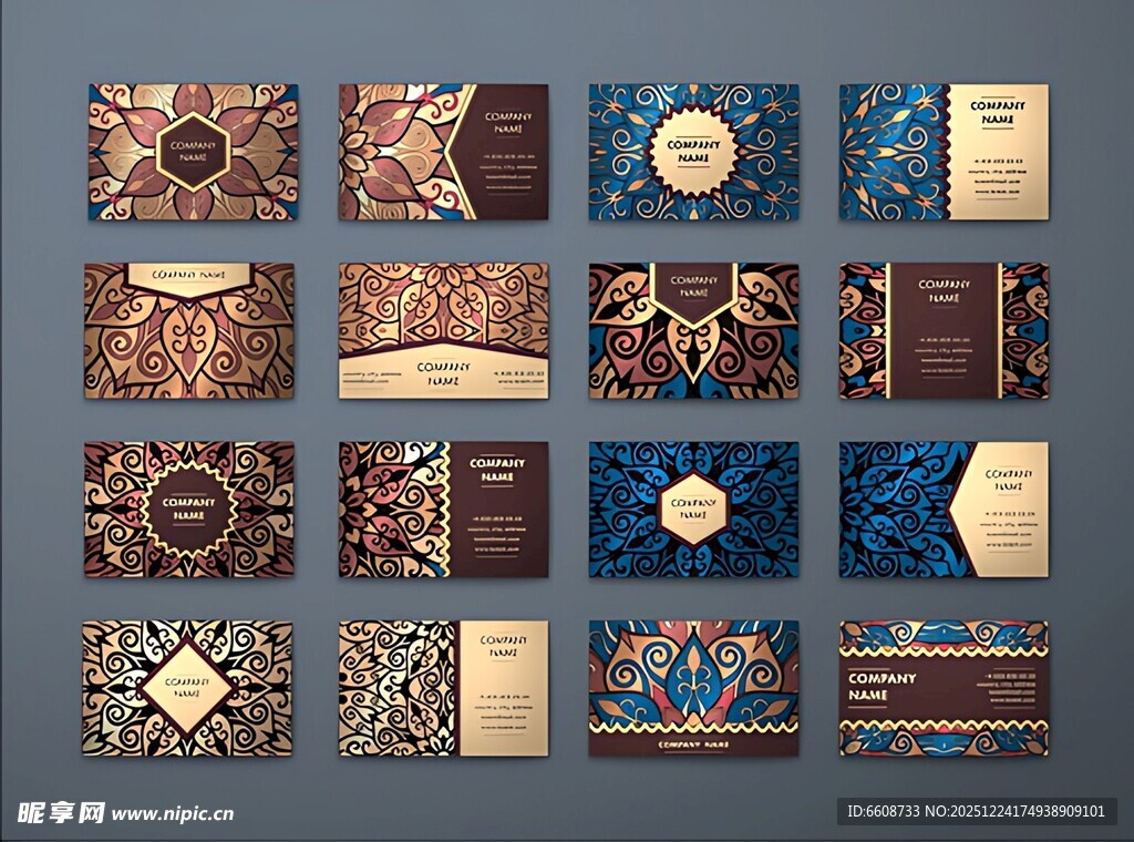 复古风精美图案卡片设计