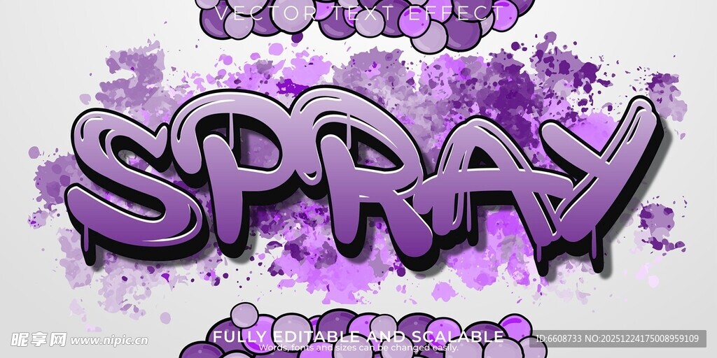 紫色喷绘艺术字体