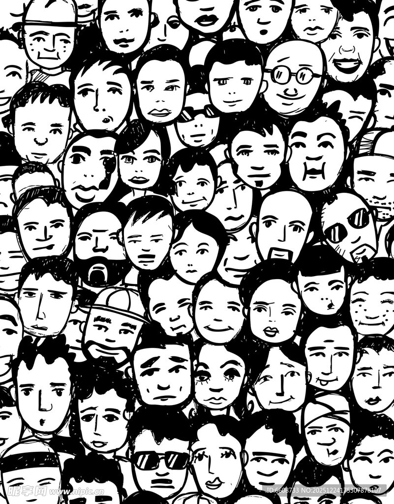 多样表情人脸图案集合