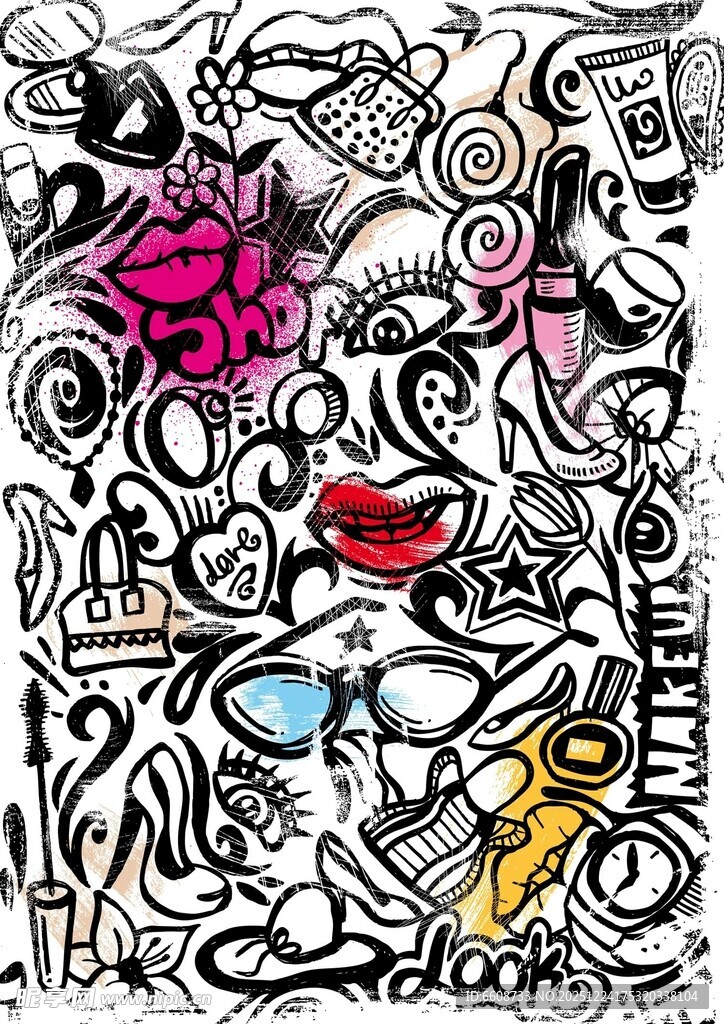 抽象涂鸦艺术图案展示