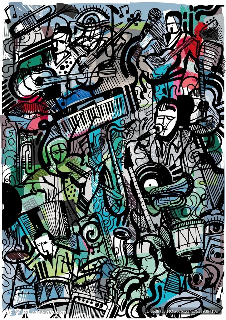 抽象涂鸦艺术图案