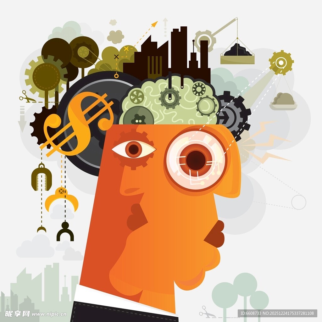 创意头脑中的城市与音乐元素