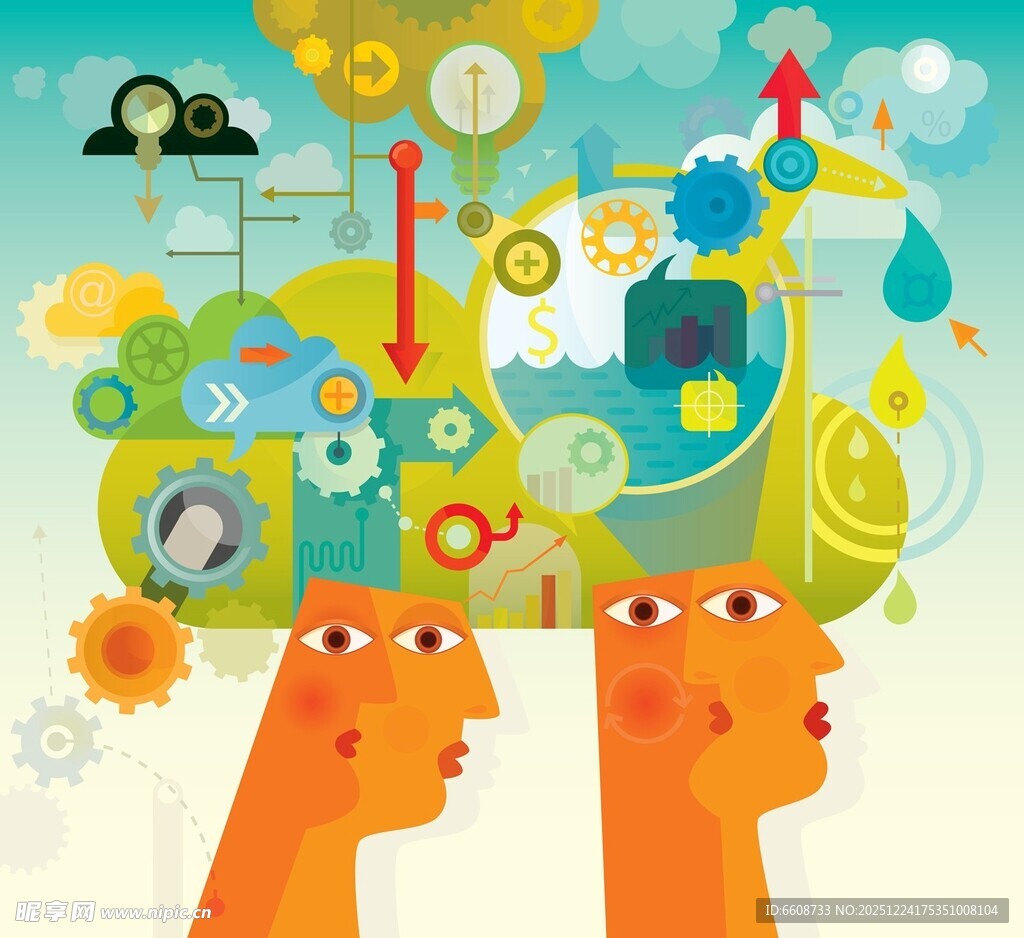 创意头脑中的多彩科技元素