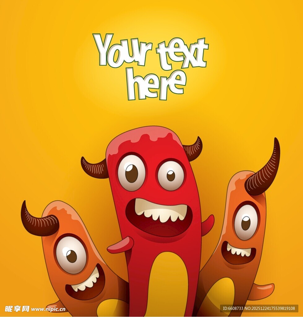 可爱红色小怪兽卡通形象