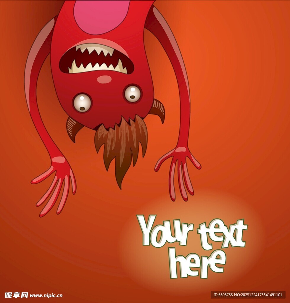 倒挂红怪物空白待填充