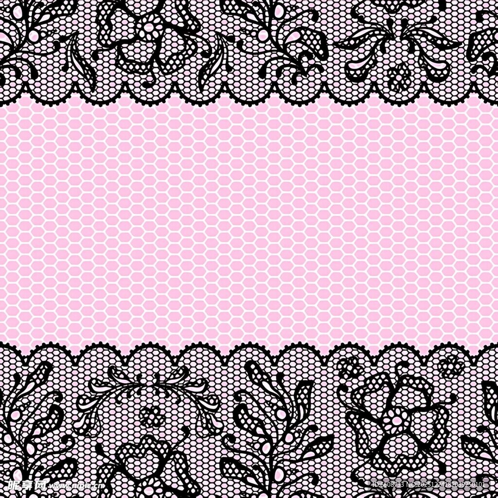粉色背景蕾丝花纹图案
