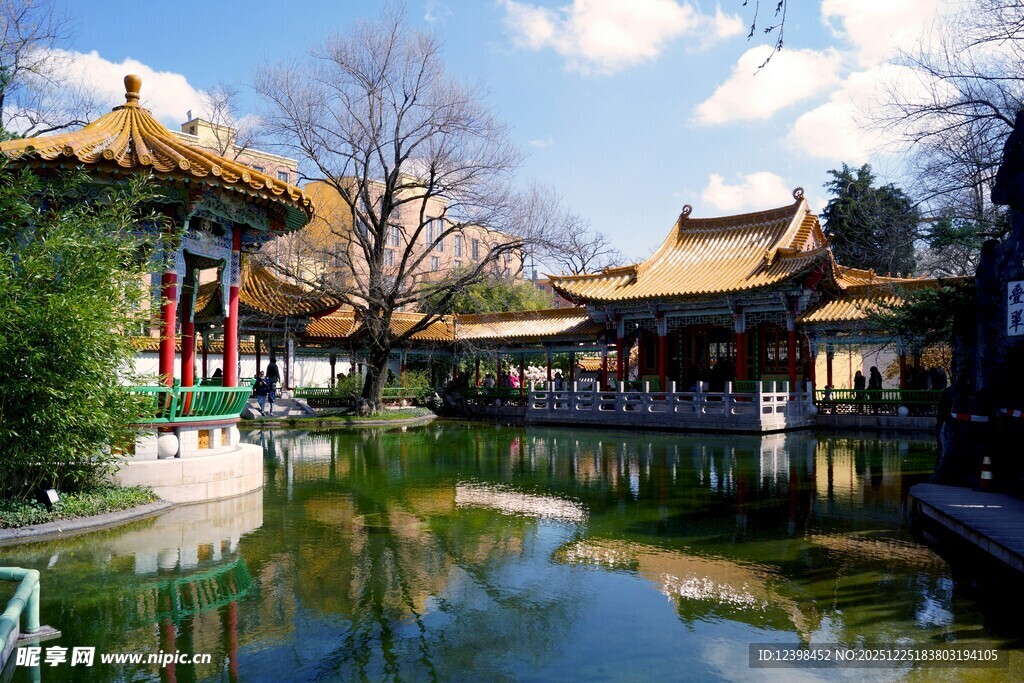 中式园林水景古建筑景观