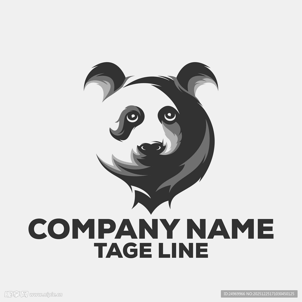 熊猫主题公司标志设计