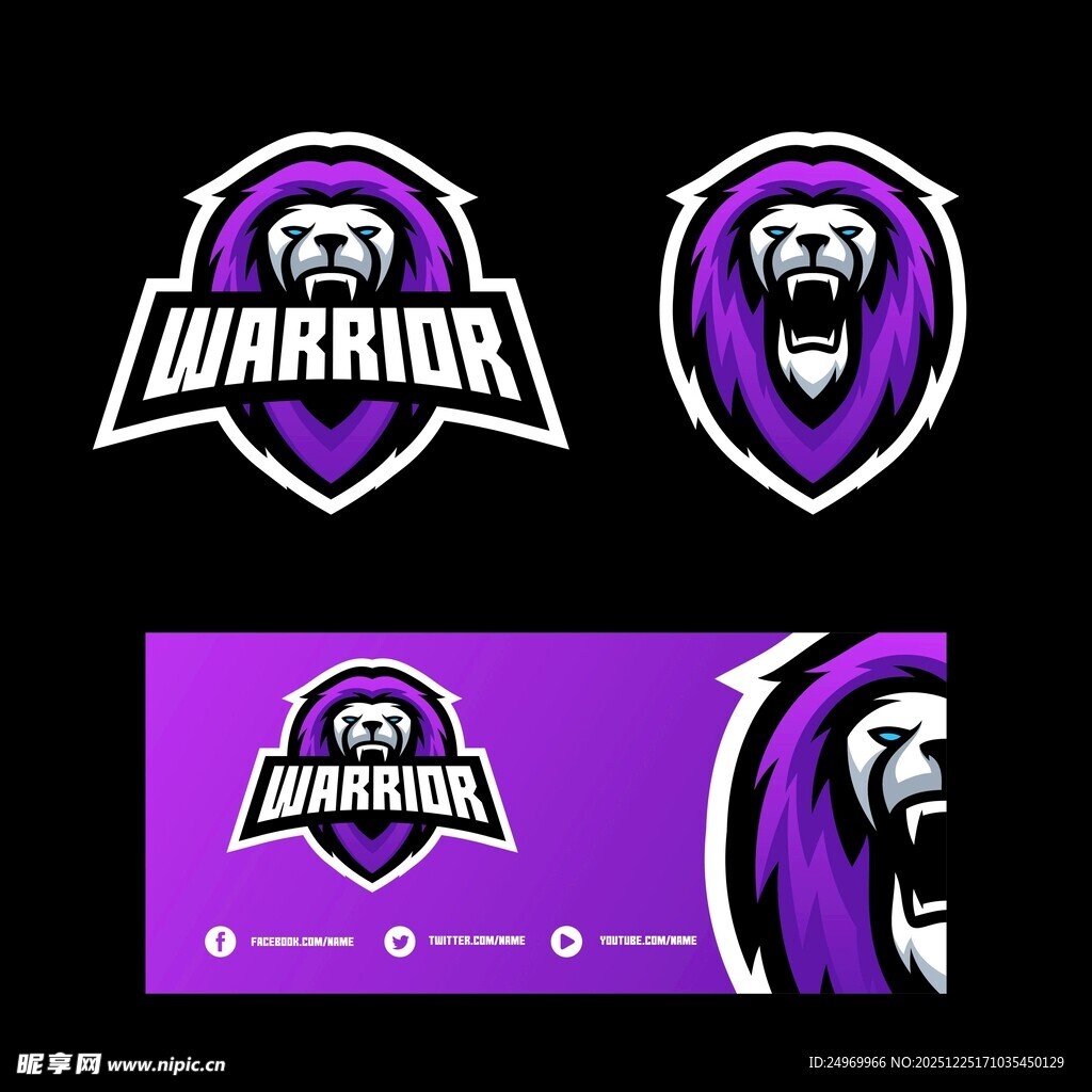 勇士主题猴头标志设计