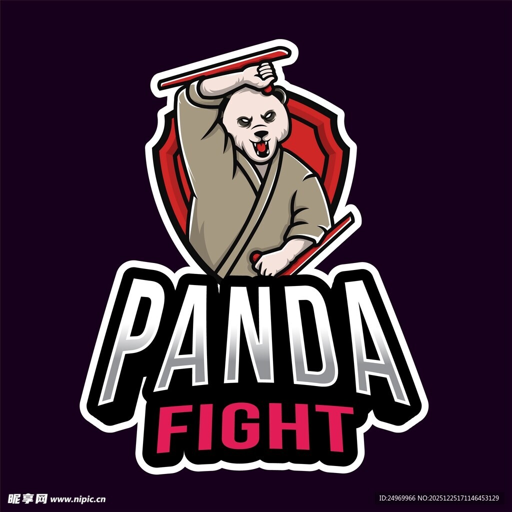 熊猫搏击标志设计