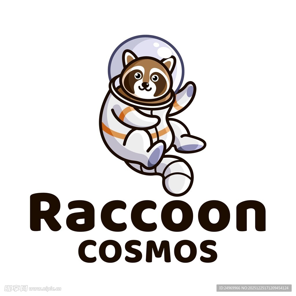 浣熊宇航形象标志设计