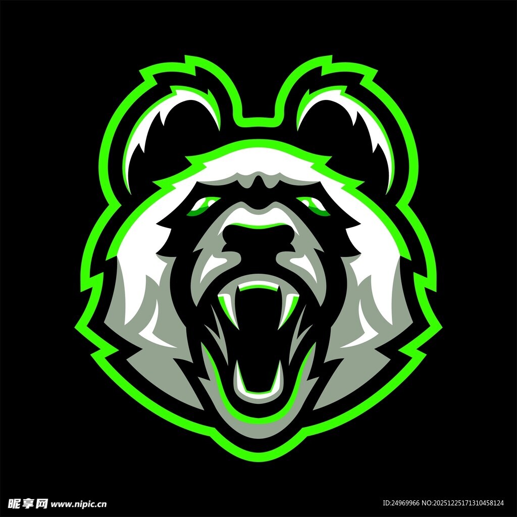 咆哮熊头电竞标志