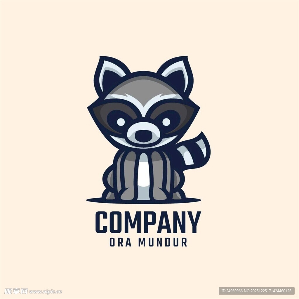 可爱浣熊公司标志形象