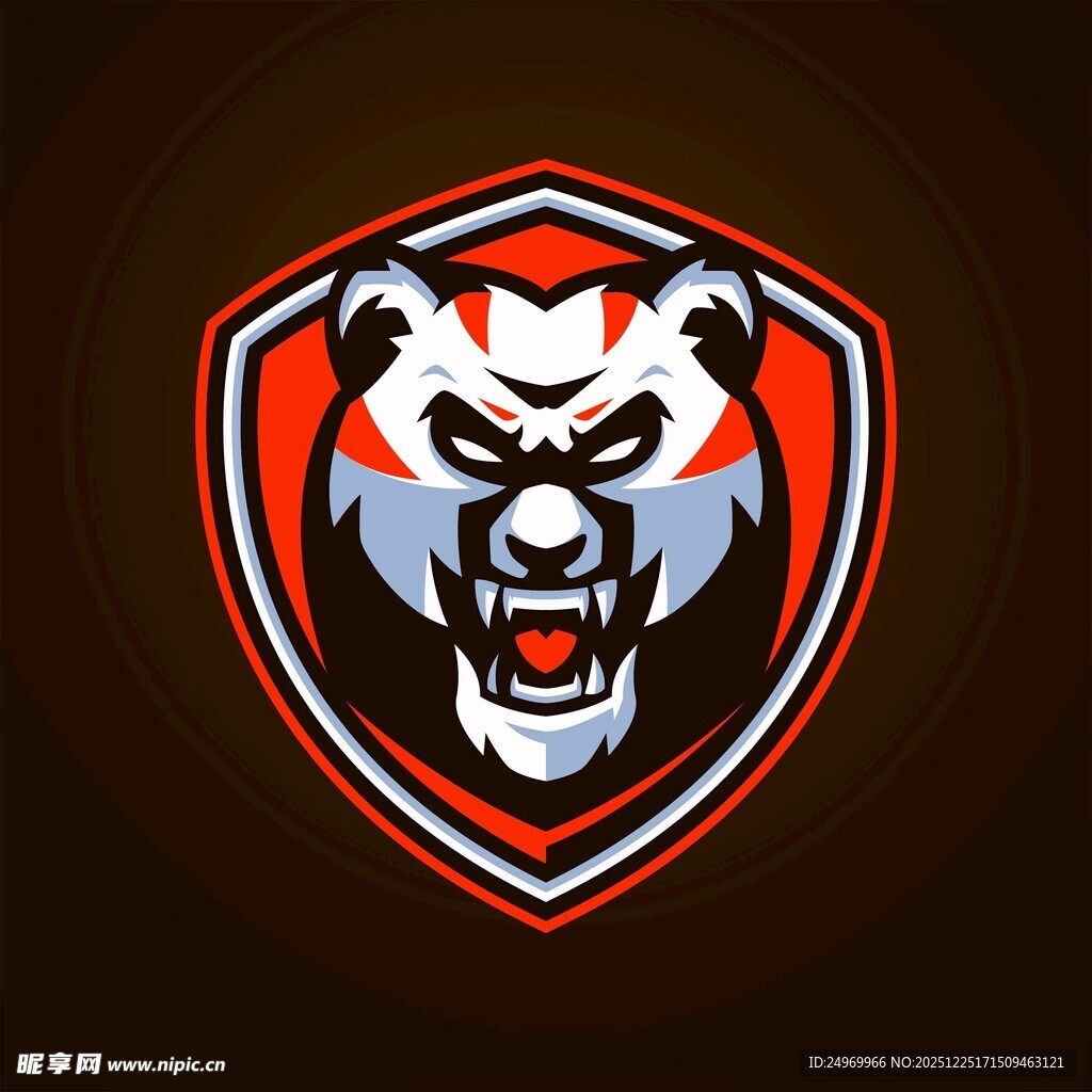 愤怒熊头盾牌标志