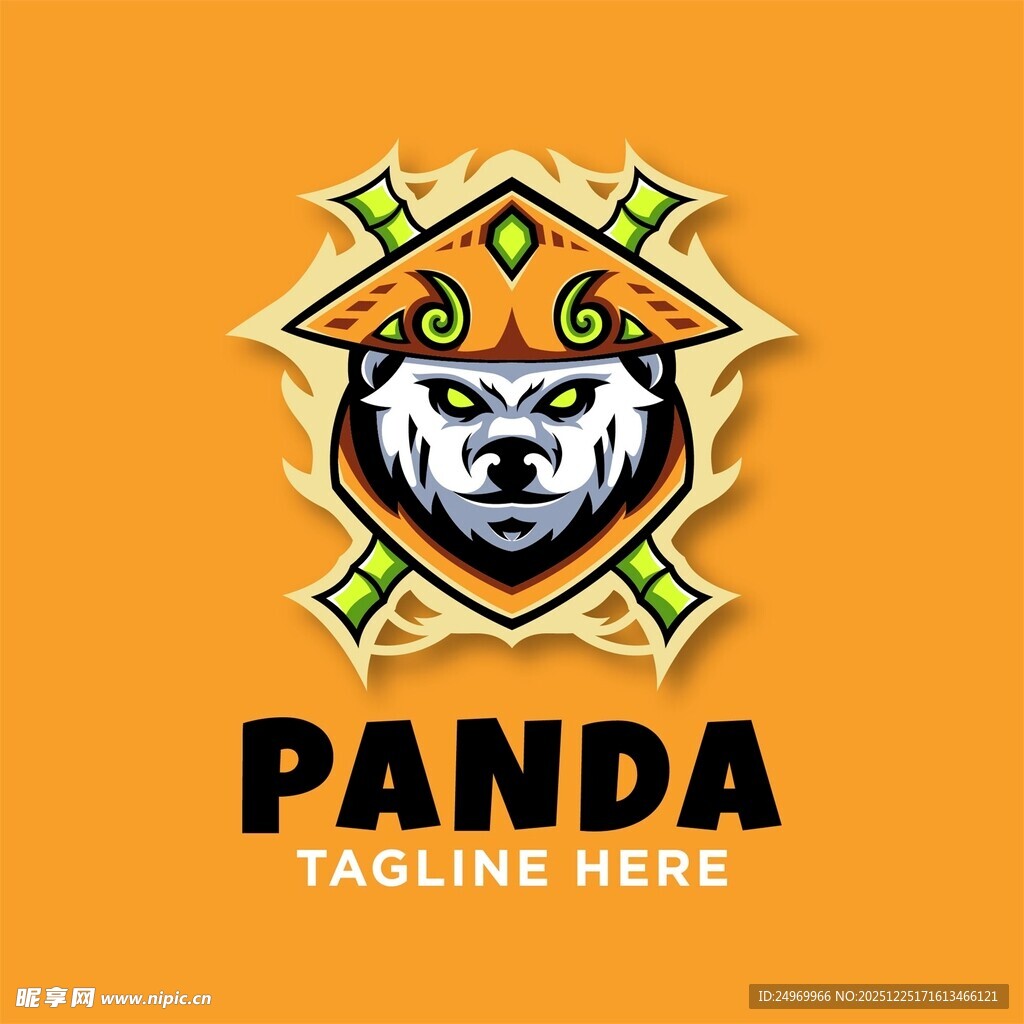 熊猫盾牌标志设计