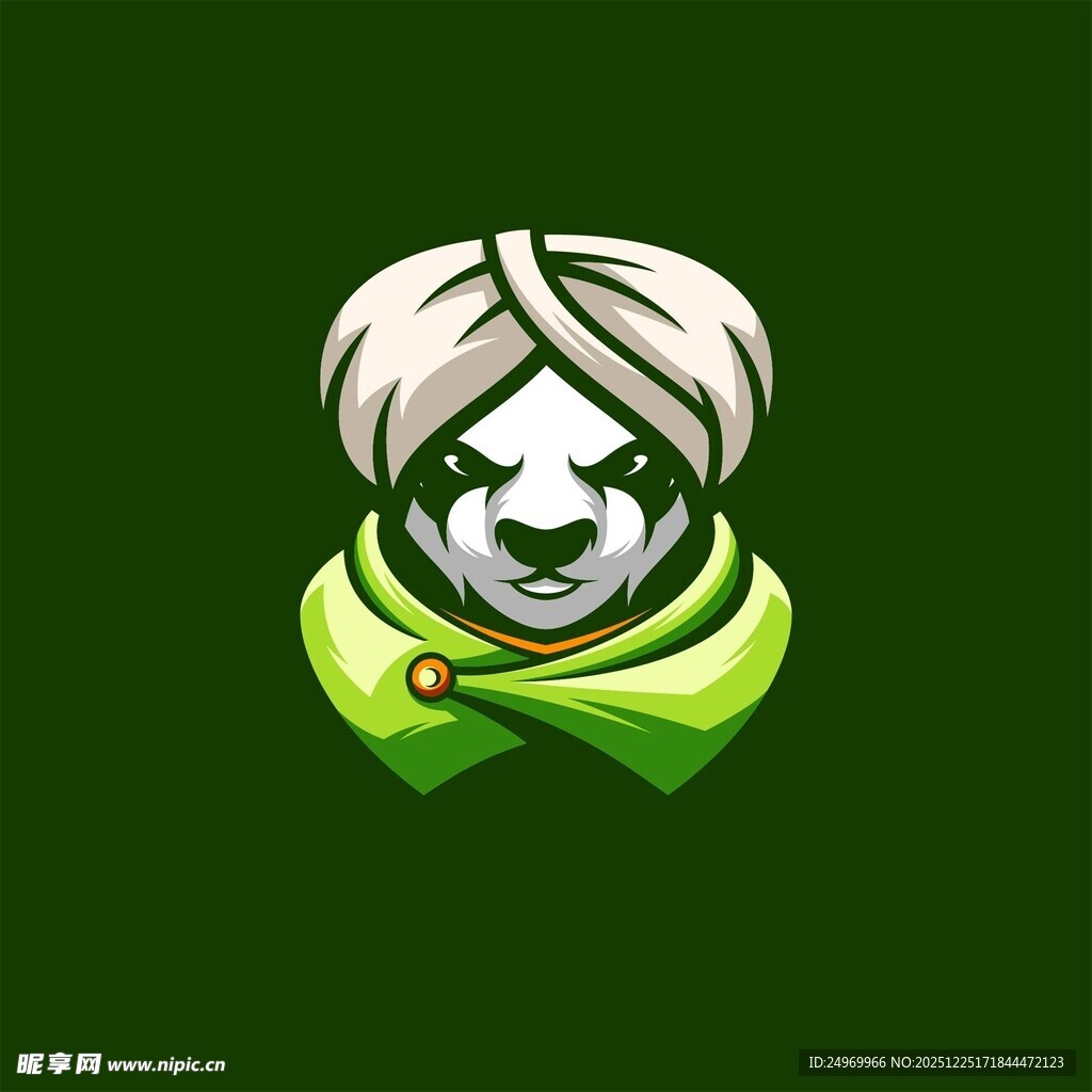 戴头巾的熊猫形象设计