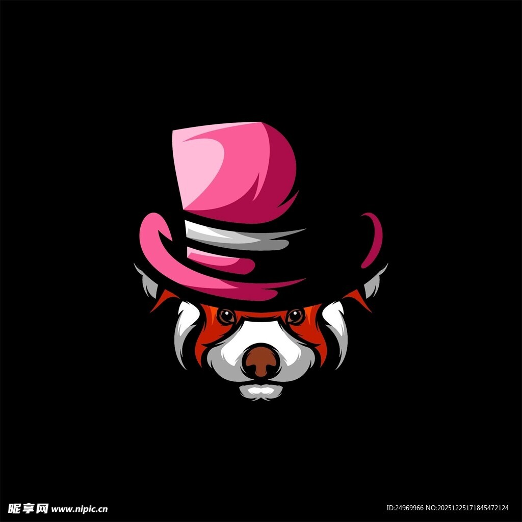 粉色礼帽机器人头像