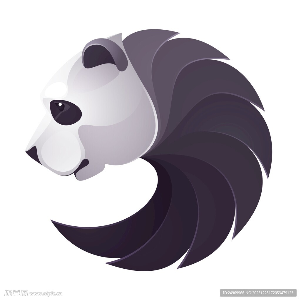 熊猫头像设计图案