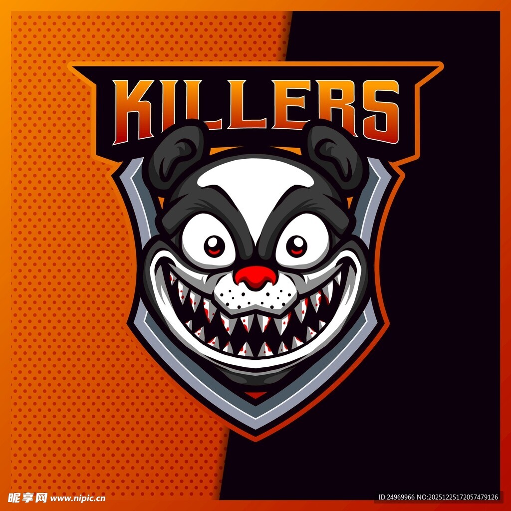 杀手队熊猫卡通标志形象