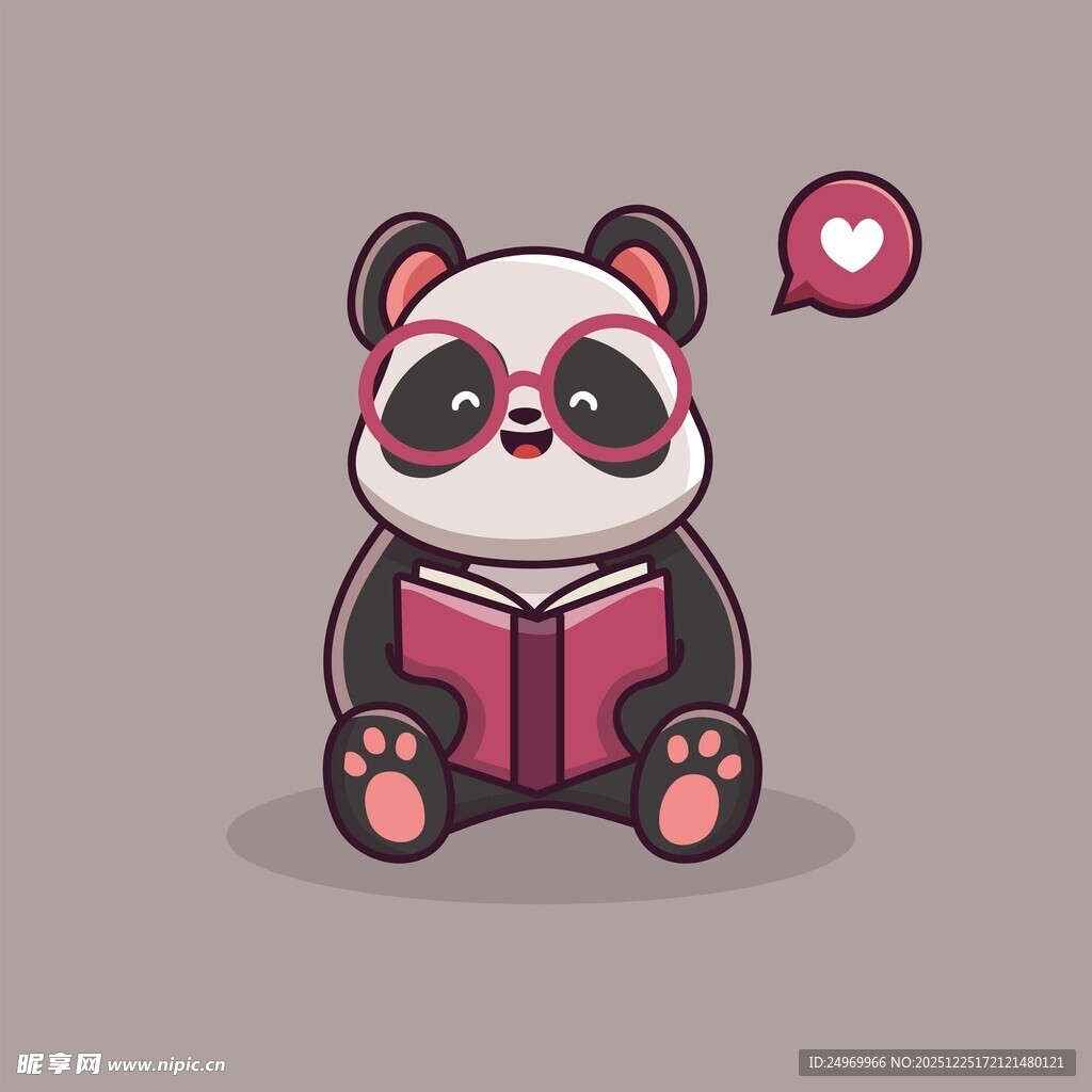 看书的可爱熊猫