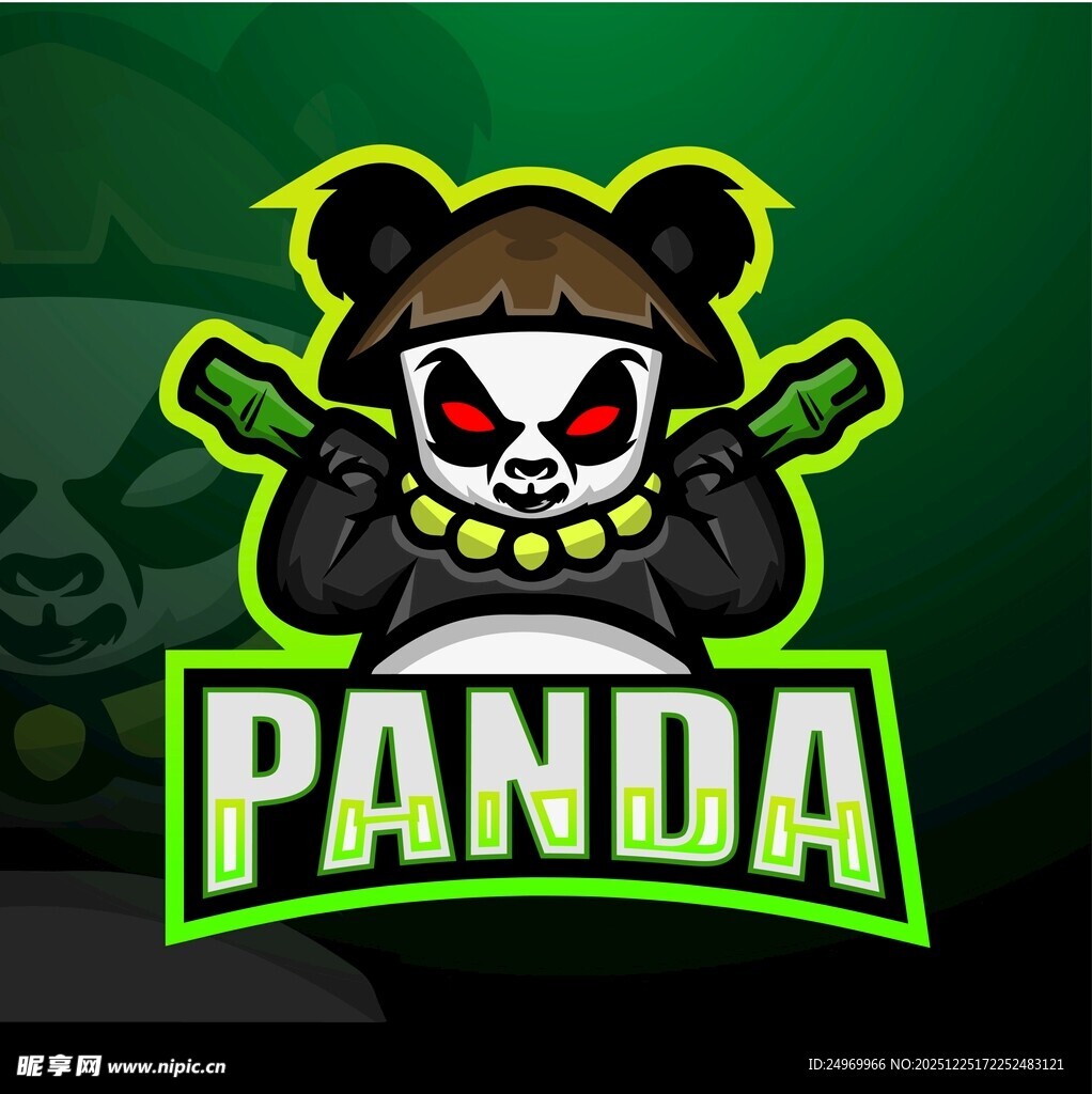 熊猫卡通形象标志设计
