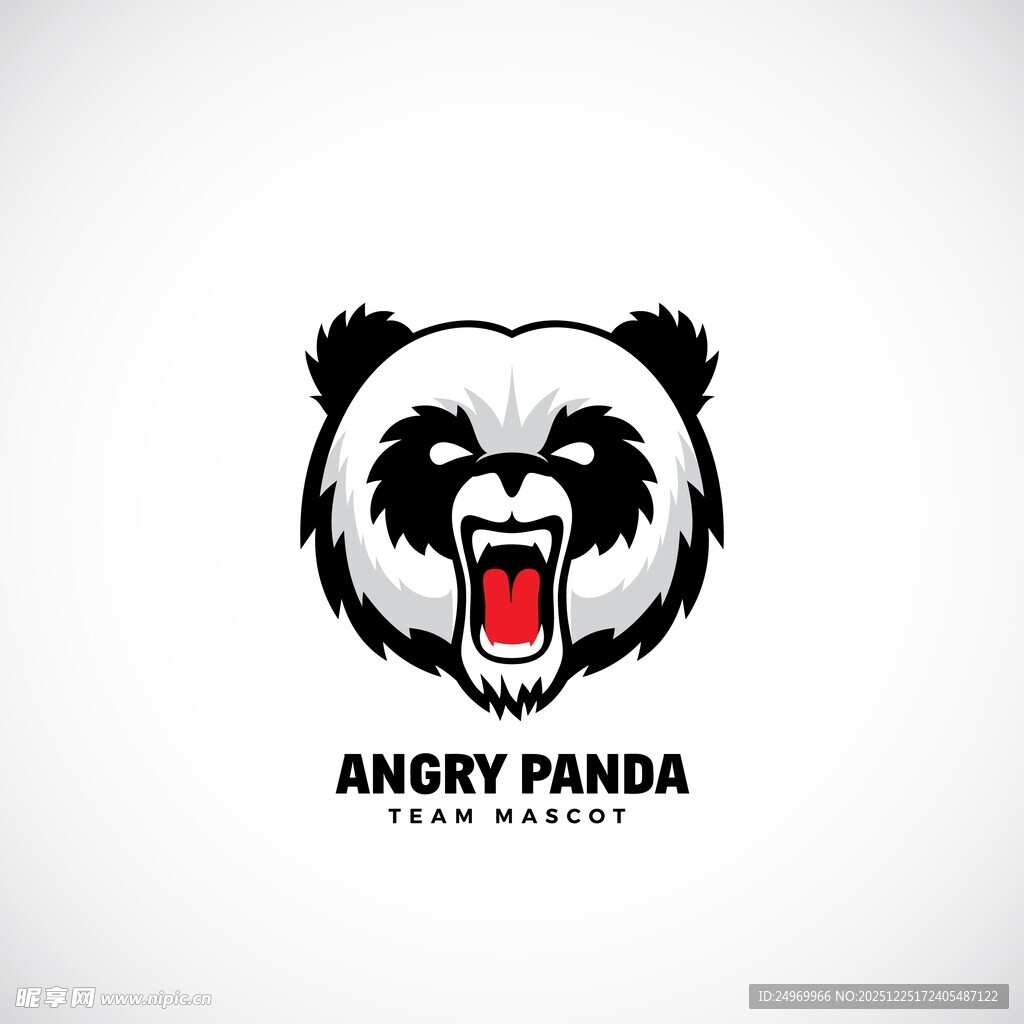 愤怒熊猫标志设计